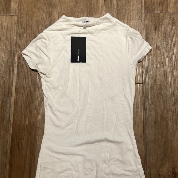 Soft, Fitted, White T-shirt Dress - Picture 9 of 11